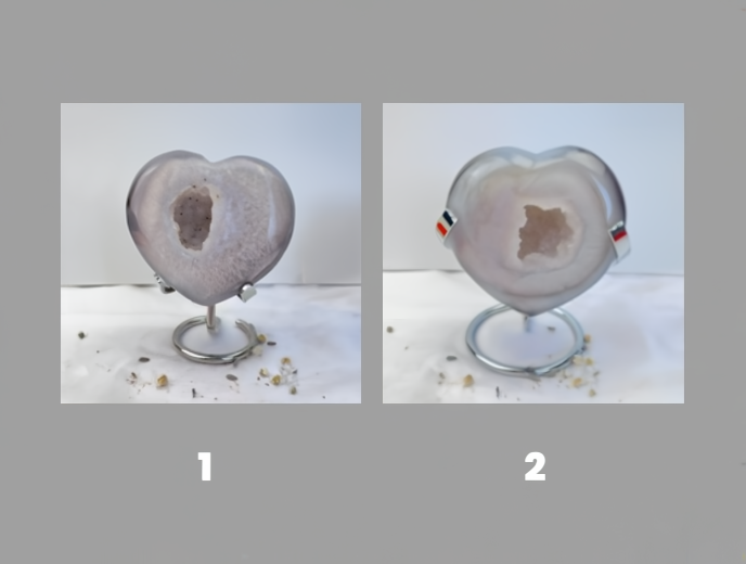 Druzy Dendritic Agate Hearts