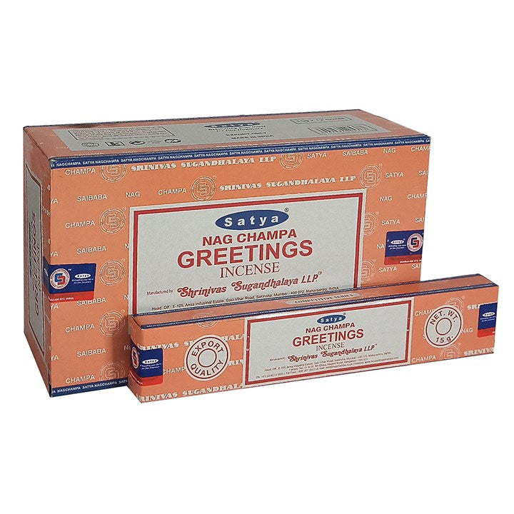 GREETINGS INCENSE STICKS BY SATYA