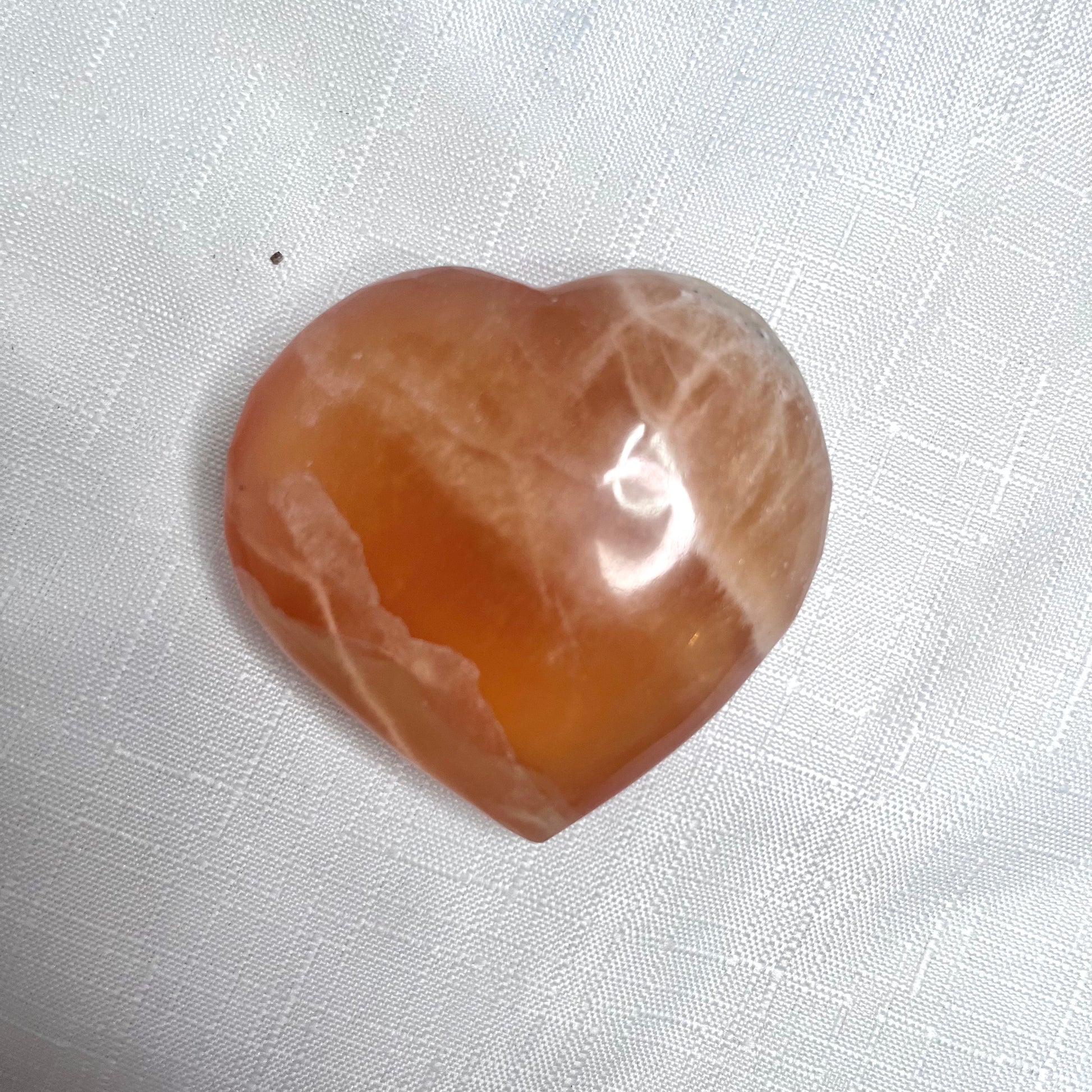 Honey Calcite Heart