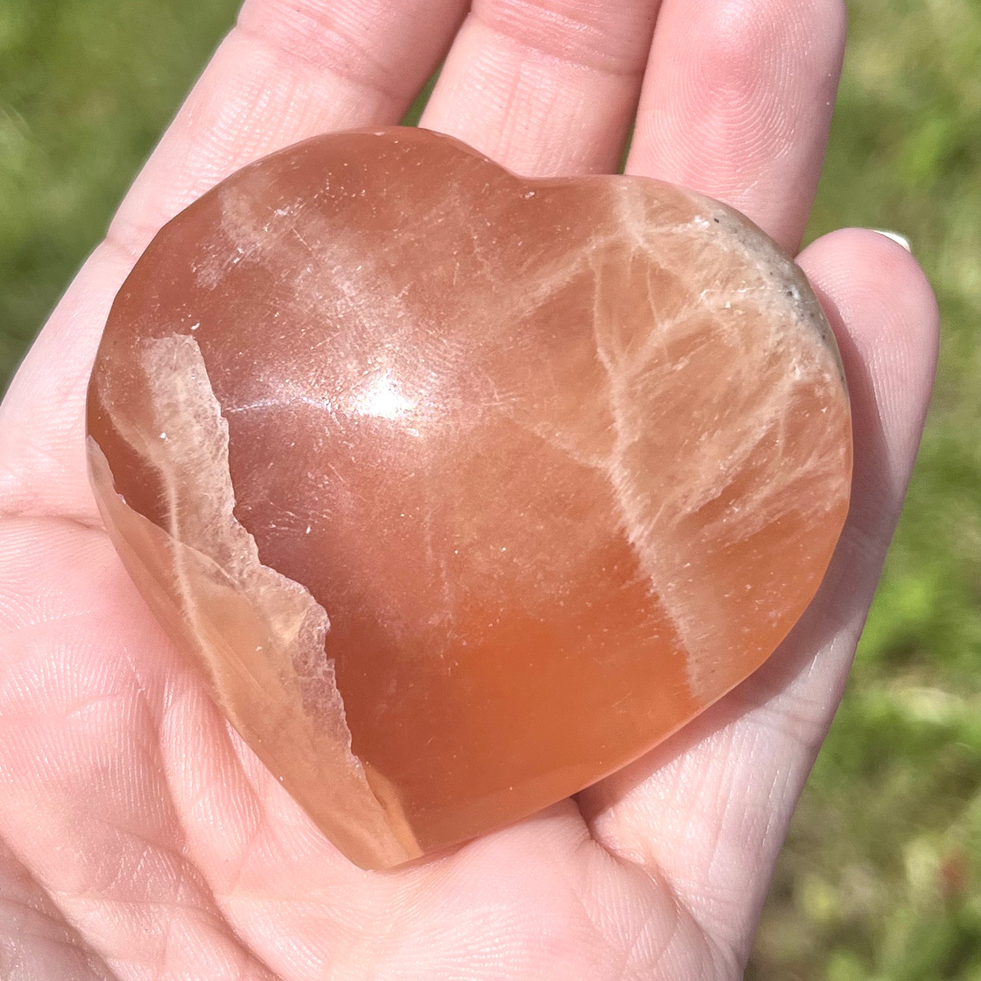 Honey Calcite Heart