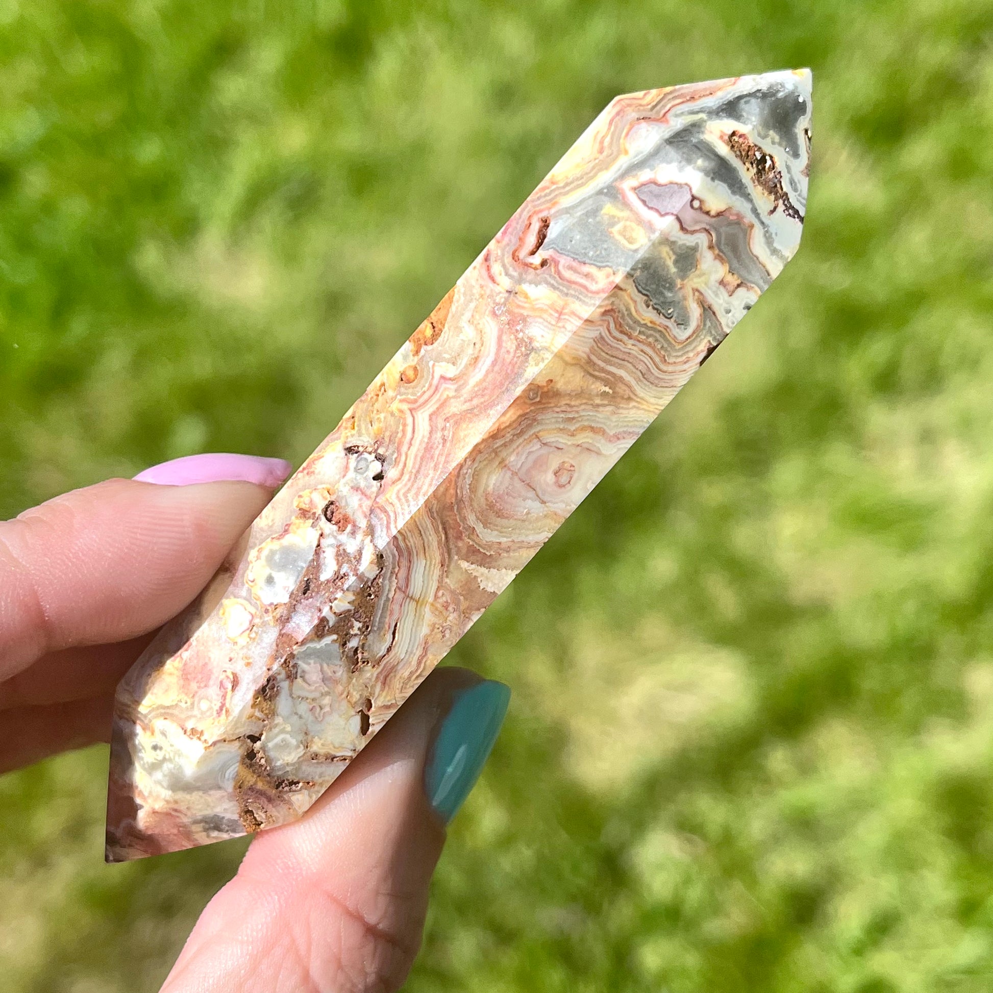 Mexican Crazy Lace DT Double Terminated Point