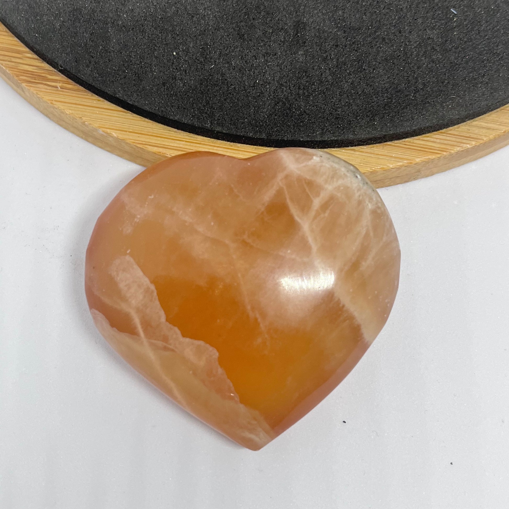Honey Calcite Heart